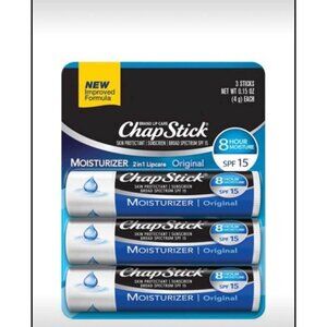 NEW 4X Moisture Chapstick 3 Packs (12 total)